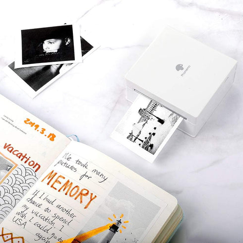 Phomemo Mini Sticker Printer - Mini Printer Sticker Maker Machine M02, Portable Thermal Inkless Label Maker, White