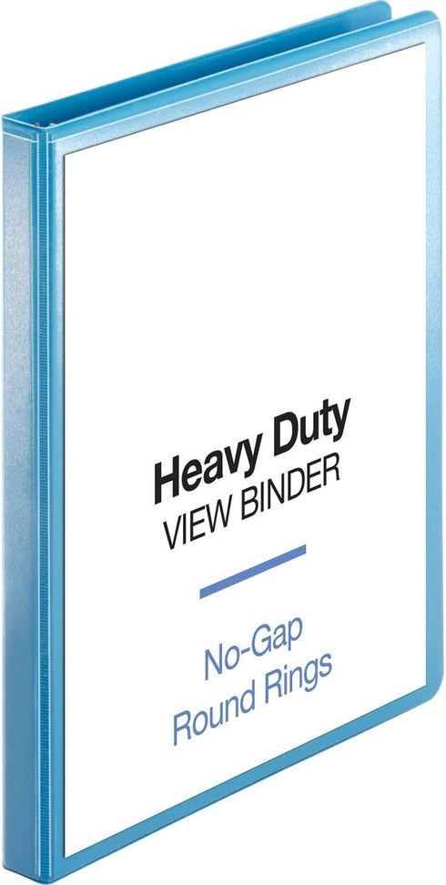 Business Source 19552 View Binder Round Ring 1/2-Inch Cap Letter-size Light Blue by Business Source