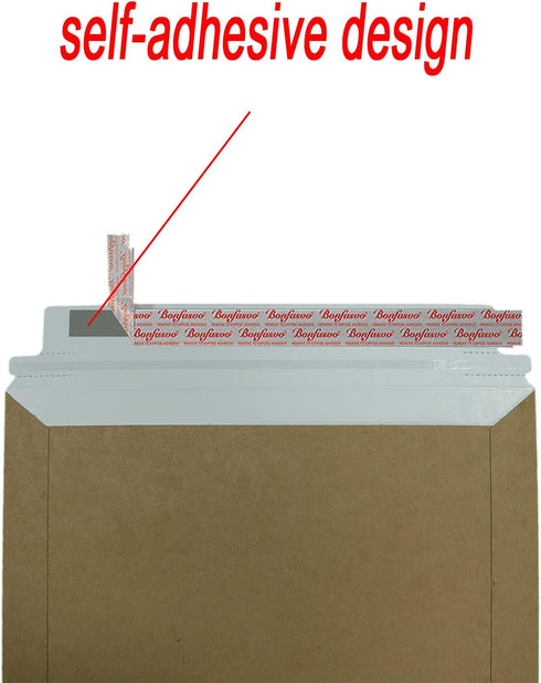 Rigid Mailers 30 Pack - 9.25 x 11.75 inches Brown Self Seal Bulk Cardboard Kraft Mailers for Documents