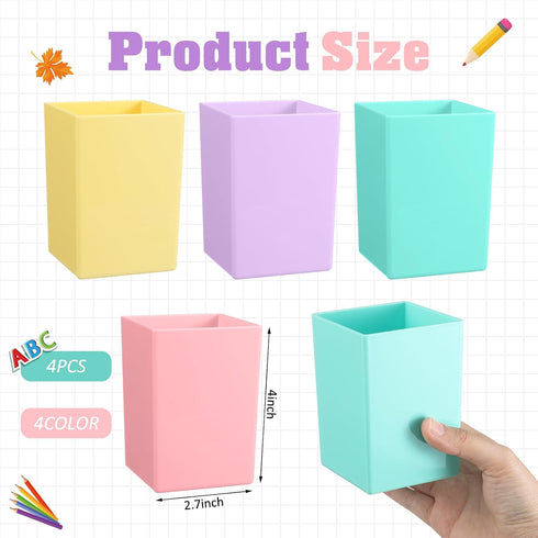 Affrolling 4 Pcs Classroom Magnetic Storage Boxes with Write Wipe Label Magnetic Storage Containers Plastics Pen Holder
