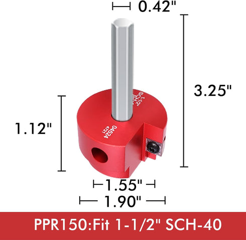 PVC Fitting Saver with 1- -Inch Head Aluminum, PVC Pipe Reamer for Water, Drain, and Vent Lines