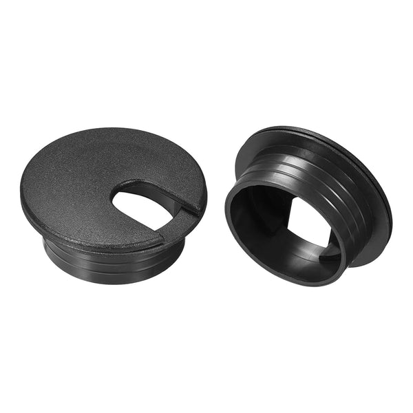 uxcell 2Pcs Cable Hole Cover - 1.38Inch/35mm ABS Desk Grommet for Wire Organizer, Black