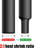Heat Shrink Tube, Black Electrical Cable Sleeving, 2:1 Ratio (3M / 10Ft, Dia.40mm)