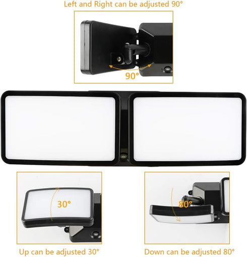 Light,18W Outdoor,5000k Daylight,1600lm, IP55 2 FAGUANGAO Dusk to Dawn LED Security Plug in Flood Light