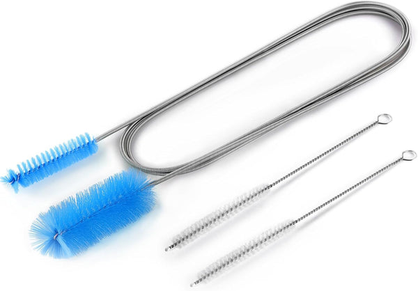 Flexible Long Drain Brush, 67 inch Stainless Steel, Double Elastic Ended Nylon Cleaner Hose Tube Pipe Brush, 2 Pcs of 8