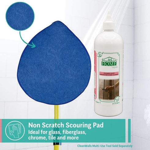 CHOMP! Scouring Pads Refill Pack: 5 Minute CleanWalls, 2 Pack for Bathroom Shower Tile Glass Fiberglass Soap Scum