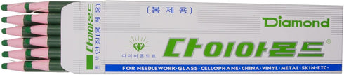 Ultima (12 Diamond Peel-Off China Markers/Grease Pencils for Glass, Cellophane, Vinyl, Metal, Etc. Pencils) (Green)