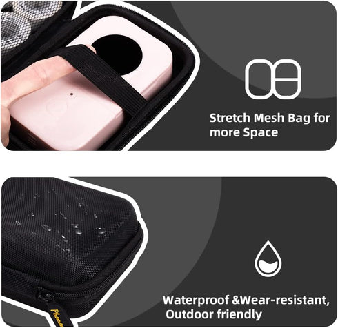 Phomemo D30 D35 Label Marker with Black Case, 3 Rolls of White Label Tapes, Waterproof Storage Bag, 160 Tapes/Roll