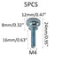 STFRBTH 5PCS M4 16mm x Thumb Screws, Flat Knurled Head Threaded Fasteners for Monitor Mount, TV Wall Bracket
