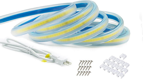 pcningled 3000K 110V 1M 110 1 3.28ft) LED Light Strip AC Waterproof Lights Volt Plug-in COB LED Strip Lights Meter Warm
