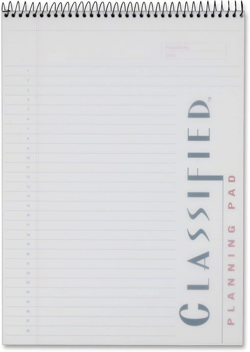 TOPS Docket Gold Project Planner, 8-1/2" x 11-3/4", 70 Sheets Top-Wire Bound Project Rule, Poly Cover, White