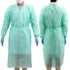 JMU 10 Pcs Disposable Isolation Gowns Green, Polypropylene Medical Gowns with Knitted