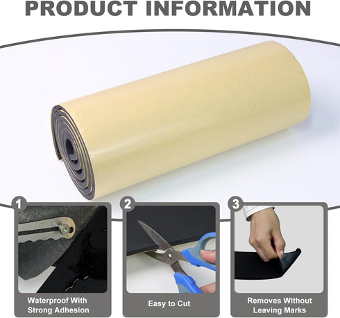 Storystore Foam Rubber Sheet with Adhesive, 12 x 118 x 1/4 Inch Neoprene Foam Sheet for Insulation