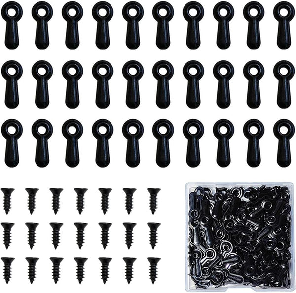 100 Pieces Picture Frame Turn Button Fasteners with 100 Screws, Hardware Backing Clips Set