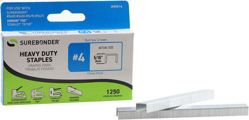 Surebonder Heavy Duty Staples, Arrow T50 Type, 5/16-Inch Length, 1250 Count