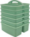 Teacher Created Resources Eucalyptus Green Portable Plastic Storage Caddy 6-Pack, 3 Compartments for Organization