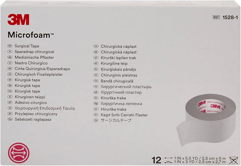 3M 1" 5 1/2 12 Direct Collection Microfoam Surgical Tape x yd, Stretched Box
