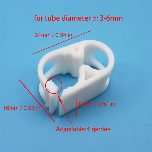 50PC 3-6mm Heat Resistant Hose Clamps, Plastic Small Tubing Clips for Flow Control Shut Off Pinch Valve for Laboratory