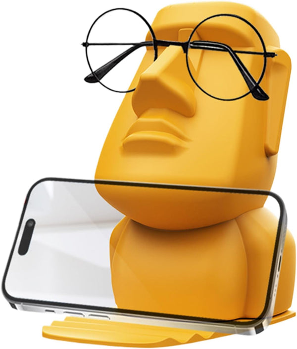 Generic Easter Island Statue Glass Holder, Funny Stone Stand - Man Head Eyewear