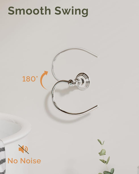 2 Pack, Towel Ring Stainless Steel Hand Towel Holder for Bathroom Wall Mount, Heavy Duty Towel Hanger for Kitchen
