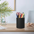 Pen Holder for Desk, Cute Cup Organizers (Black, 3.94" x 3.15" x 3.15")