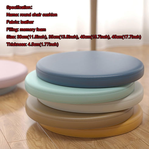 HCZKIUJ 4.5cm 35cm(13.8inch)) Leather Round Chair Cushion, Bar Stool Cushion, Card Seat/Window/Restaurant/Memory Foam
