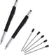 Multifunction Tool Pen, 6 in 1 with Ballpoint Pen, Touch Screen Stylus, Ruler, Screwdrivers