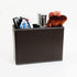 PU Leather Double Compartments Pen Holder for Desk, Square Pencil Organizer and Storage Case