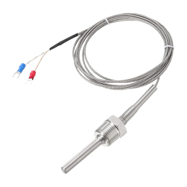 MECCANIXITY K Type Thermocouple Temperature Sensor Probe, 1/2" NPT Thread 8x50mm 6.6ft Wire 0 to 800°C
