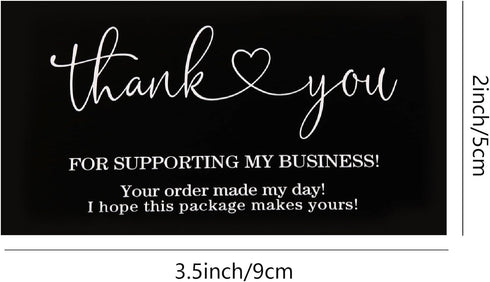 Kexinglu 200 Pack 2" 3.5" Packaging Bulk Thank You Cards for Small Business, x Customer Appreciation Card, Small
