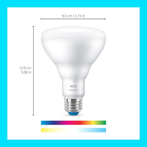 65W BR30 Bulb Pack 1 E26- WiZ Color LED Smart - of - Indoor - Connects to Your Existing Wi-Fi - Control with Voice