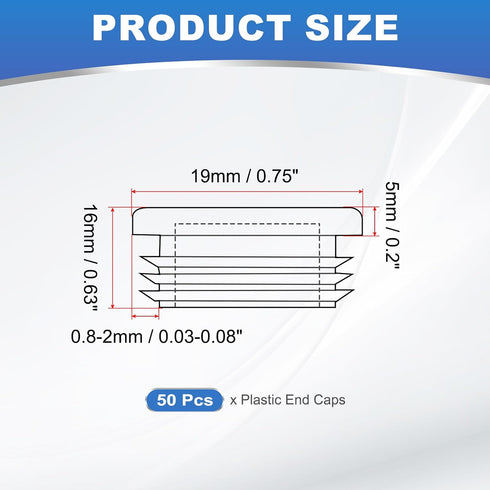 3/4 Inch 50 PATIKIL Plastic Tubing End Caps, Pcs Round Hole Plug Insert for Round Iron Pipe Chair Leg Table Bookshelves