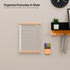 Clear Glass Weekly Dry Erase Calendar Whiteboard, 15x11" Menu & Meal Planner for Home Kitchen, Wood Marker Holder and 4