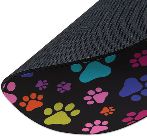 Non-Slip Round Mousepad, FINCIBO Multicolor Dog Paws Mouse Pad for Home, Office, Gaming Desk
