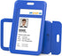 JINEASY 2 Pack Royal Blue Hard Plastic Vertical ID Badge Holder for Lanyard