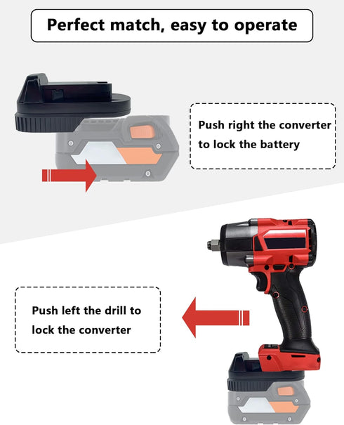 Adapter for Ridgid AEG 18V Battery to Milwaukee M18 Cordless Tools, Use for Ridgid 18V Platform Batteries