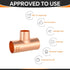 5-Pack Copper Fittings, 1"X1"X3/4" Copper Tee, C x C x C with Sweat Solder Connection