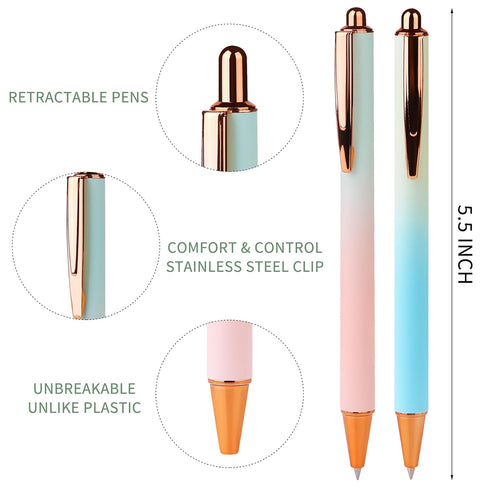 WY WENYUAN Gel Pens, 12 pcs Black Ink Pens Fine Point Smooth Writing Pens, Pastel Pens for Journaling Note Taking, Cute Office School Supplies Gifts for Women Men