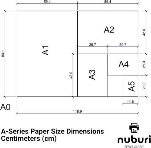 Nuburi A4 Size Printer Paper, 80 gsm / 21 lb, Great for Professional Documents, 250 Sheets