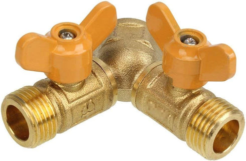 SHANOER Solid Brass Y Ball Valve, Comfort Grip for Oil and Gas Hoses Connector