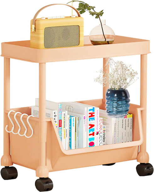 Generic Rolling Book Cart | Multi-Layer Cosmetics Storage Cart - Deskside Rolling Storage Rack - for Home Bathroom