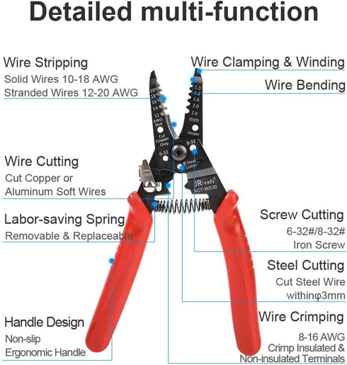 JRready Wire Accessory Tool, Electronic System Connector Application Tool, Multi-Function Precise Stripper