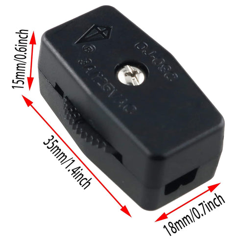 Inline Rotary Cord Switch Replacement Gear Rotary Switch Direct Plug-in Light Wire Switch for Lamp Cord