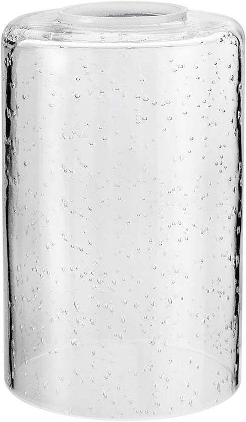 Aspen Creative 23615-01, Clear Seeded Cylinder Glass Shade, 3-1/2" Diameter x 5-1/2" Height, Center