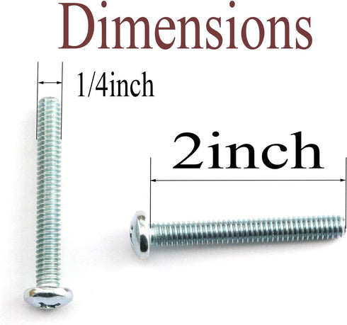 10pcs Galvanized Carbon Steel Screw Bolts with Wing Nut Kit - 1/4 Inch Mounting Hardware Fitting Fastenings