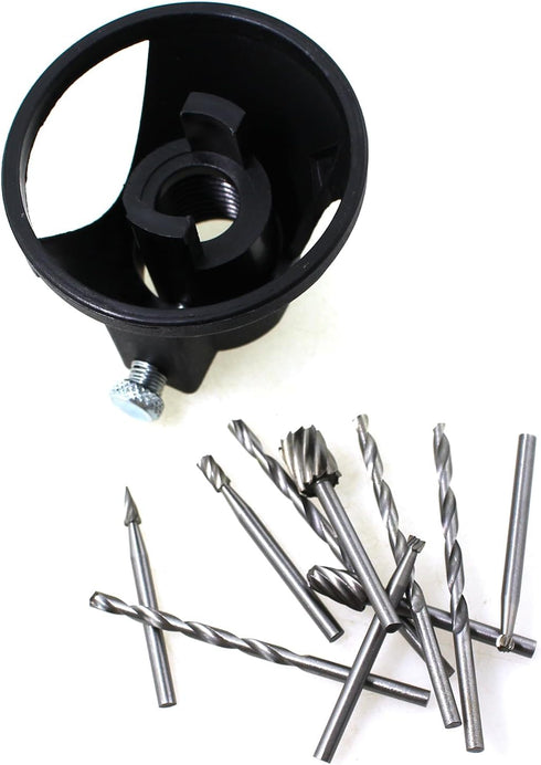 Maxmoral 11PCS Set Rotary Multi Tool Cutting Guide Attachment Kit Router Bit with HSS Small Electric Grinder