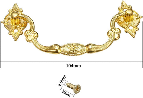 uxcell 104mmx48mm Iron Spray-Paint Drawer Box Case Ring Pull Handle Gold Tone 5 Pack by uxcell
