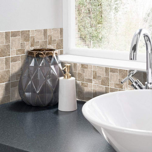 25 Pcs Self-adhesive Tile Transfer for Home Decor, Waterproof Peel and Stick Backsplash Wall Tile Sticker, 4x4inch