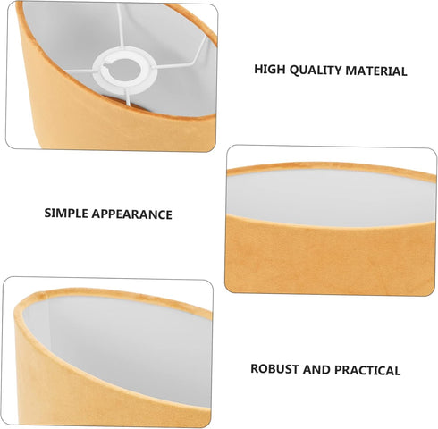1pc E27 Oval Lamp Shade Cloth Lampshade Lamp Cover Clip on Cover Shade Modern for Table and Floor Light Golden