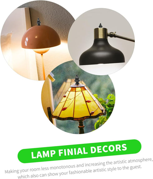 Veemoon 2pcs Unique Lampshade Knob Decorative Finial Accessory for Table and Floor Lamps Elegant Black Aluminum Design